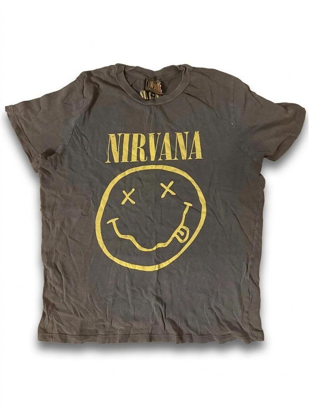 Nirvana Long Gone Quality Gray Short Sleeve Cotton T-Shirt Women's Size XS